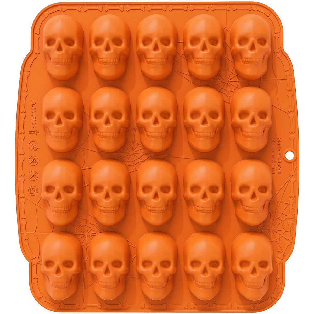 NiHome 20 Cavities Silicone Skull Mold for Baking Chocolates Making, Black