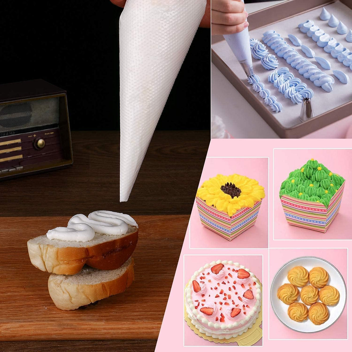 400 Pcs Piping Bags Disposable 12 In Pastry Bags Tipless Icing Piping Bag
