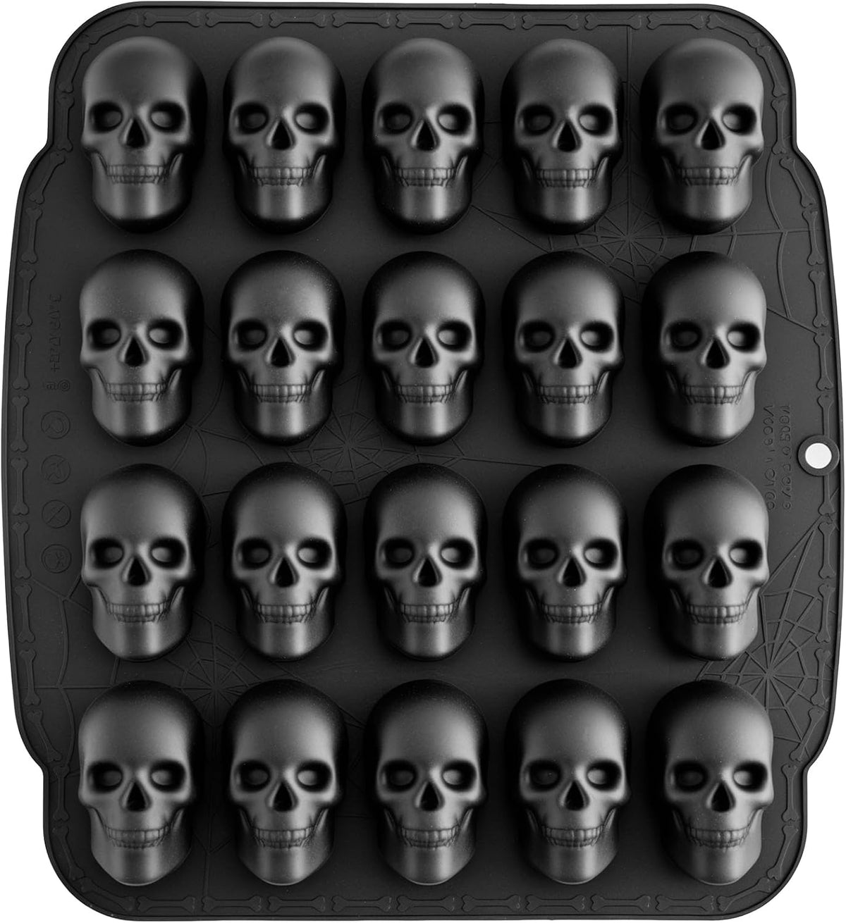NiHome 20 Cavities Silicone Skull Mold for Baking Chocolates Making, Black