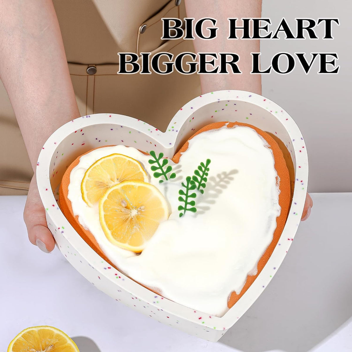 6 8 10 Inch Silicone Heart Shaped Cake Pans for Baking, 3 Pcs