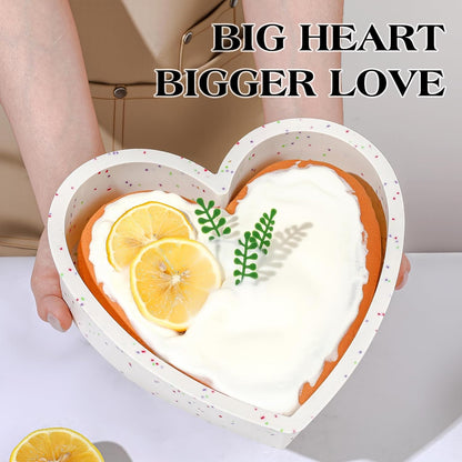 6 8 10 Inch Silicone Heart Shaped Cake Pans for Baking, 3 Pcs
