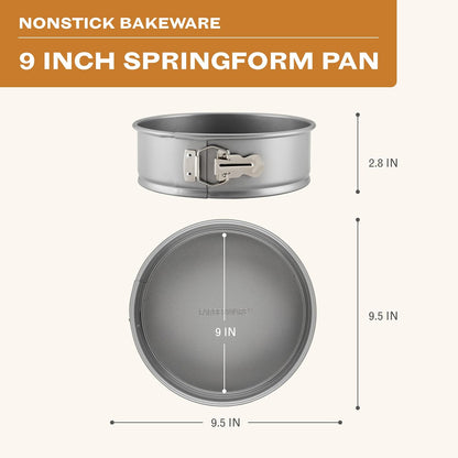 Farberware Nonstick Bakeware 9-Inch Round Springform Pan, Gray