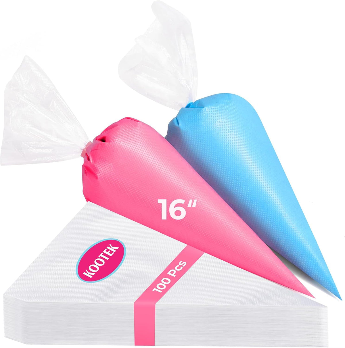 Kootek Piping Bags, Disposable Pastry Icing Bags 16 Inch, 100pc Extra Large