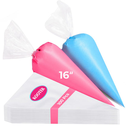 Kootek Piping Bags, Disposable Pastry Icing Bags 16 Inch, 100pc Extra Large