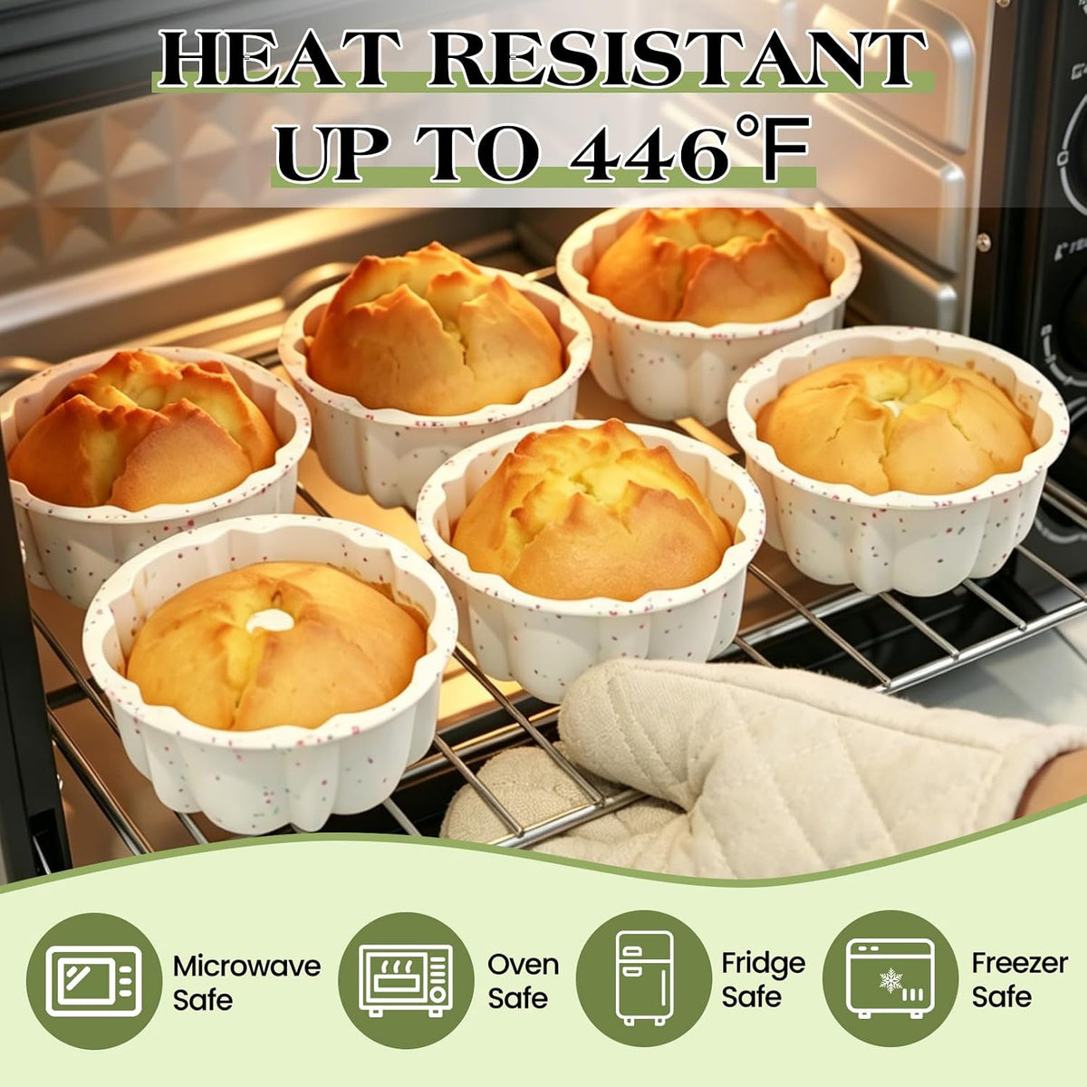 4 Inch Individual Silicone Mini Flan Molds for Baking (25 Pcs,Cream)