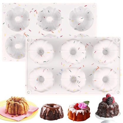 HUAKENER 2 Pcs Silicone Muffin Top Pan for Baking, 4 Inch Round Baking Mold