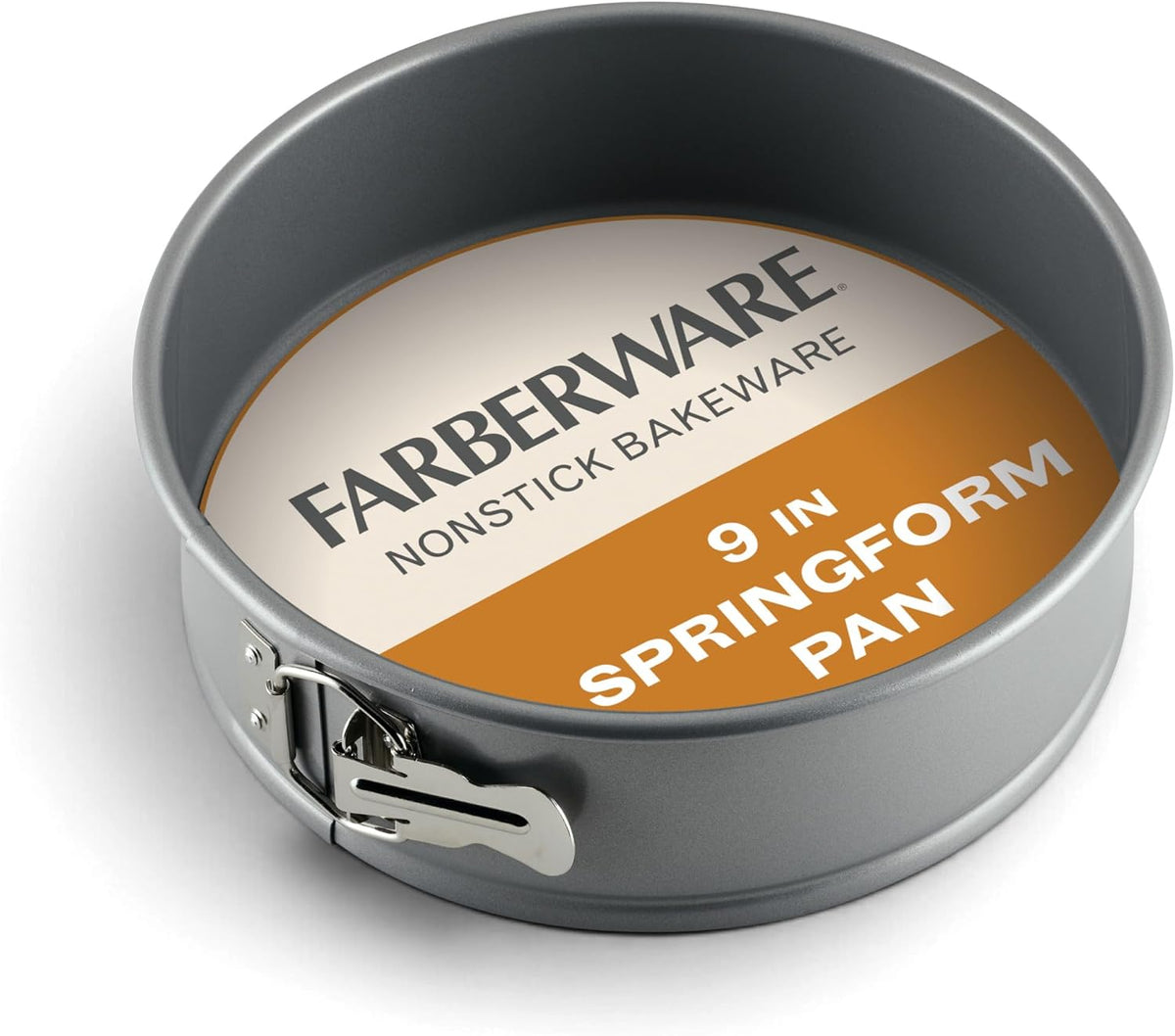 Farberware Nonstick Bakeware 9-Inch Round Springform Pan, Gray