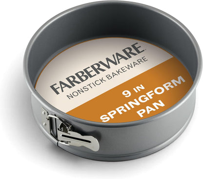 Farberware Nonstick Bakeware 9-Inch Round Springform Pan, Gray