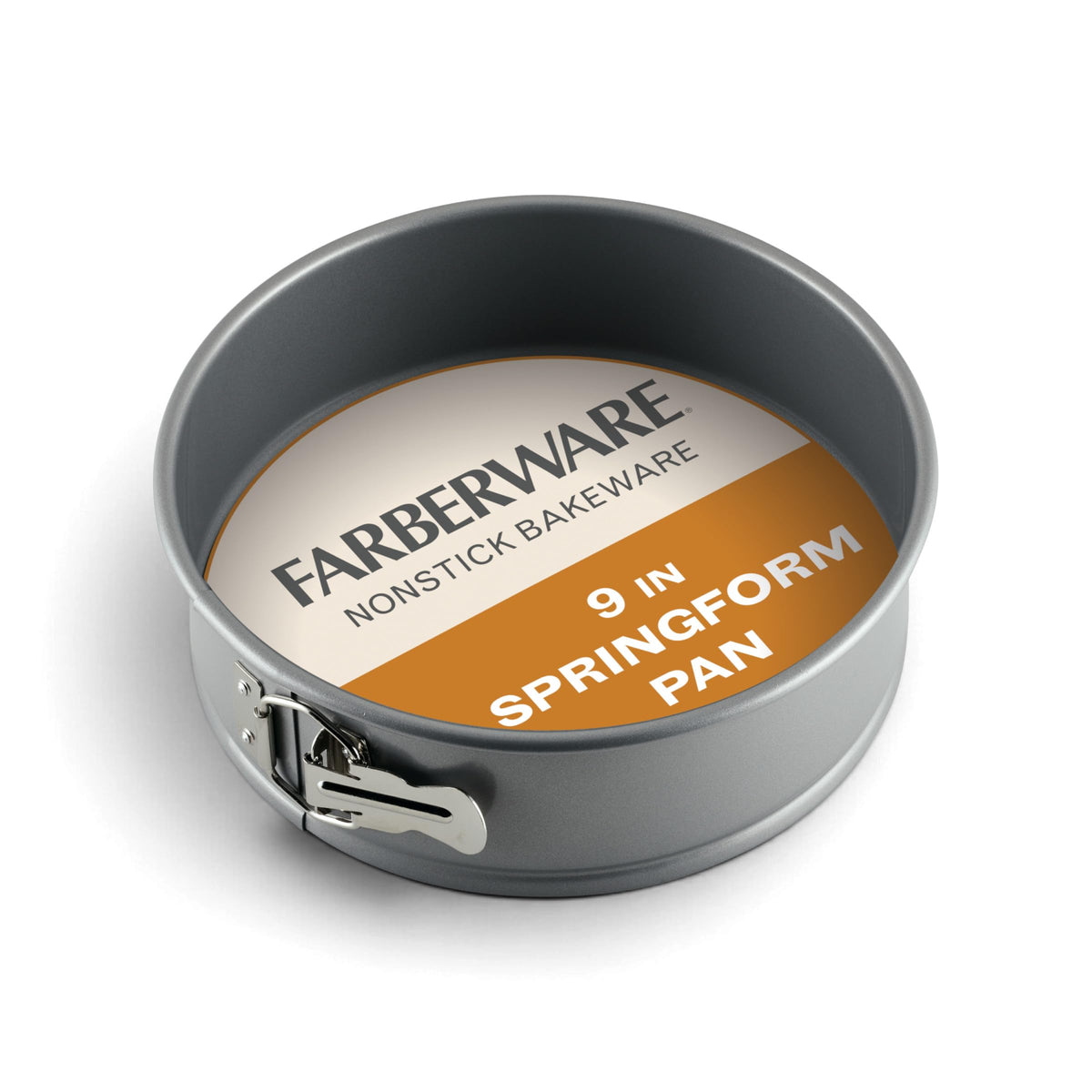 Farberware Nonstick Bakeware 9-Inch Round Springform Pan, Gray