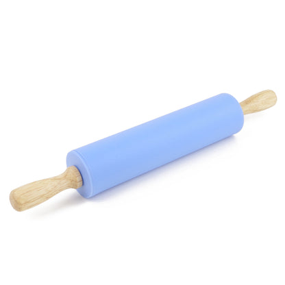 Silicone Rolling Pin for Baking Non-stick Rolling Pin Dough Roller Wooden Handle Kitchen Accessories Pastry Roller