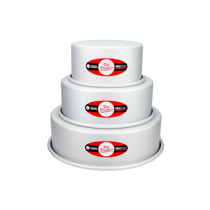 Fat Daddio's PRD-83SET Anodized Aluminum Round Cake Pans, 2 Piece Set, 8 x 3 Inch
