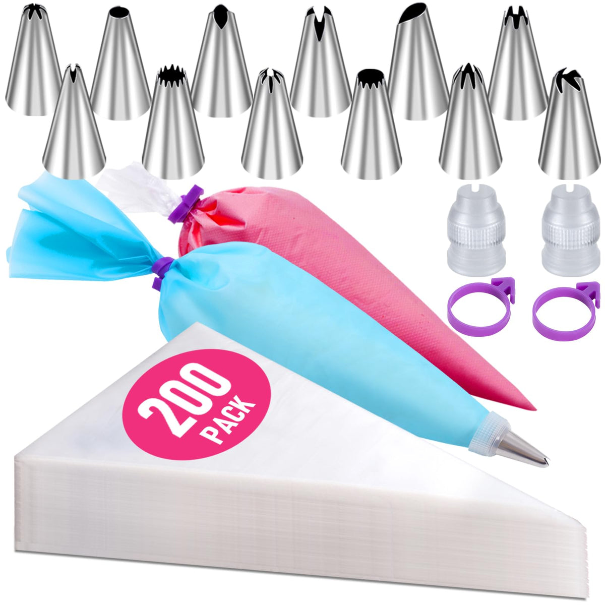 16 Inch Piping Bags Disposable, 100Pcs Large Pastry Bags