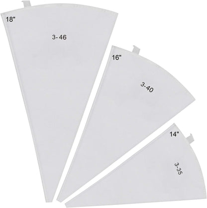 3 Pack Piping Bags Reusable Canvas Pastry Bags 14/16/18 Inch