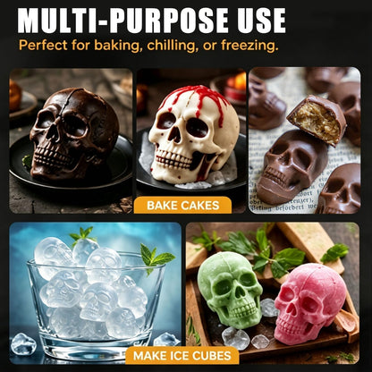 Skull Cake Pan Silicone Mold (6 Cavity)