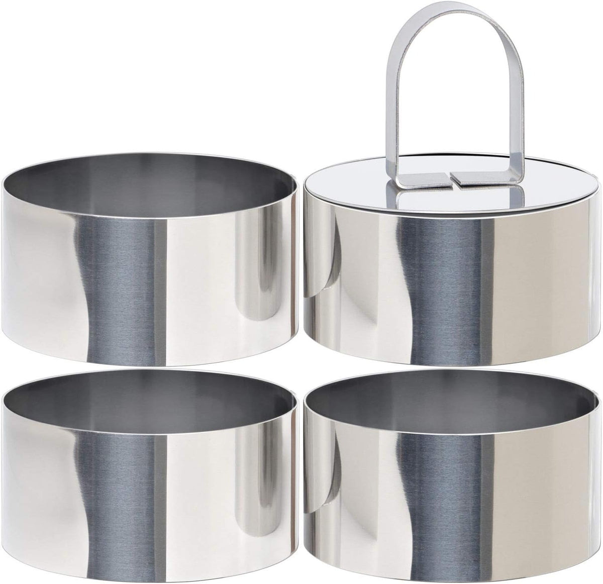 HULISEN 3” Round Cake Ring Mold, Stainless Steel Cooking Crumpet Rings