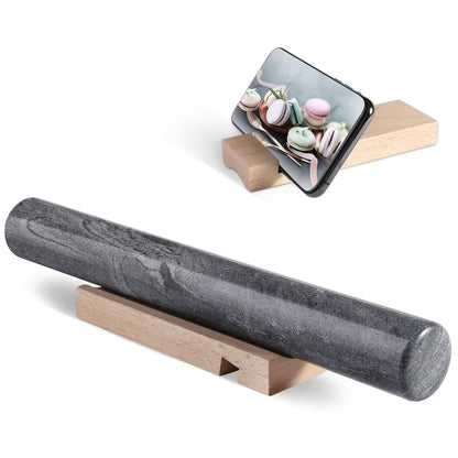 Koville Marble Rolling Pin, Non-Stick African Stone Polished Dough Roller, Pasta, Dumpling, Ravioli, Fondant, Pie Crust, Kitchen Baking Pastry Tools