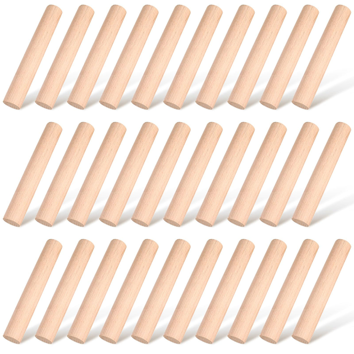 Patelai 3 Pieces Small Rolling Pin Wood Mini Dumpling Dough Roller, 6.3 in
