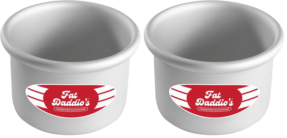 Fat Daddio's PRD-83SET Anodized Aluminum Round Cake Pans, 2 Piece Set, 8 x 3 Inch