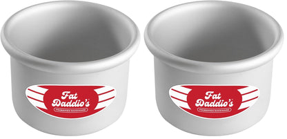 Fat Daddio's PRD-83SET Anodized Aluminum Round Cake Pans, 2 Piece Set, 8 x 3 Inch
