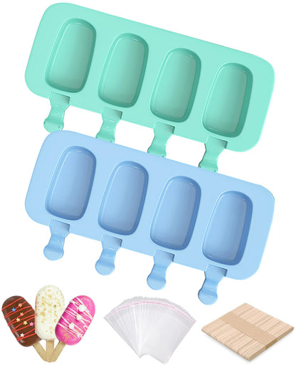 Ouddy Life Popsicle Molds Set of 2, Ice Pop Molds Silicone Cake Pop Mold