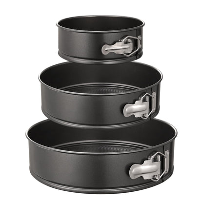 HIWARE Springform Pan Set of 3 Non-stick Leakproof Round Cake Pan Set Includes 3 Pieces 6" 8" 10"