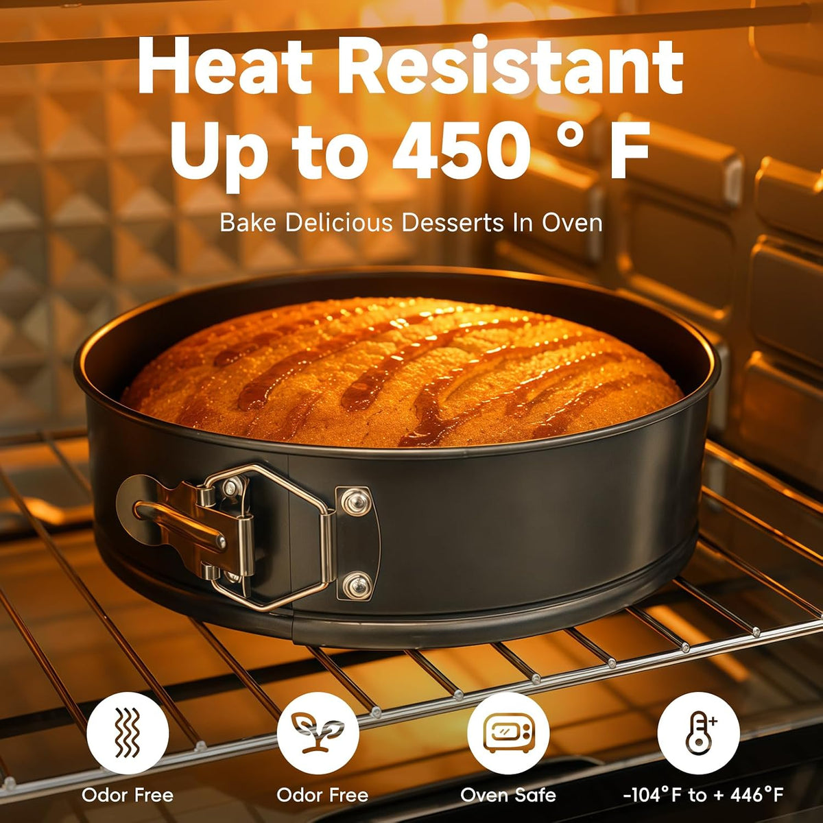 CAKETIME 7" Springform Pan with Removable Bottom, Leakproof Cheesecake Pan