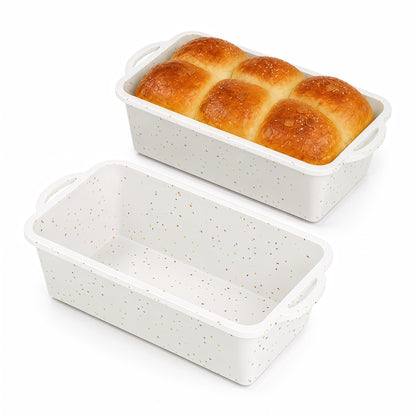 Vinino 2 Pack 8-Cavity Mini Silicone Loaf Pans with Metal-Reinforced Frame