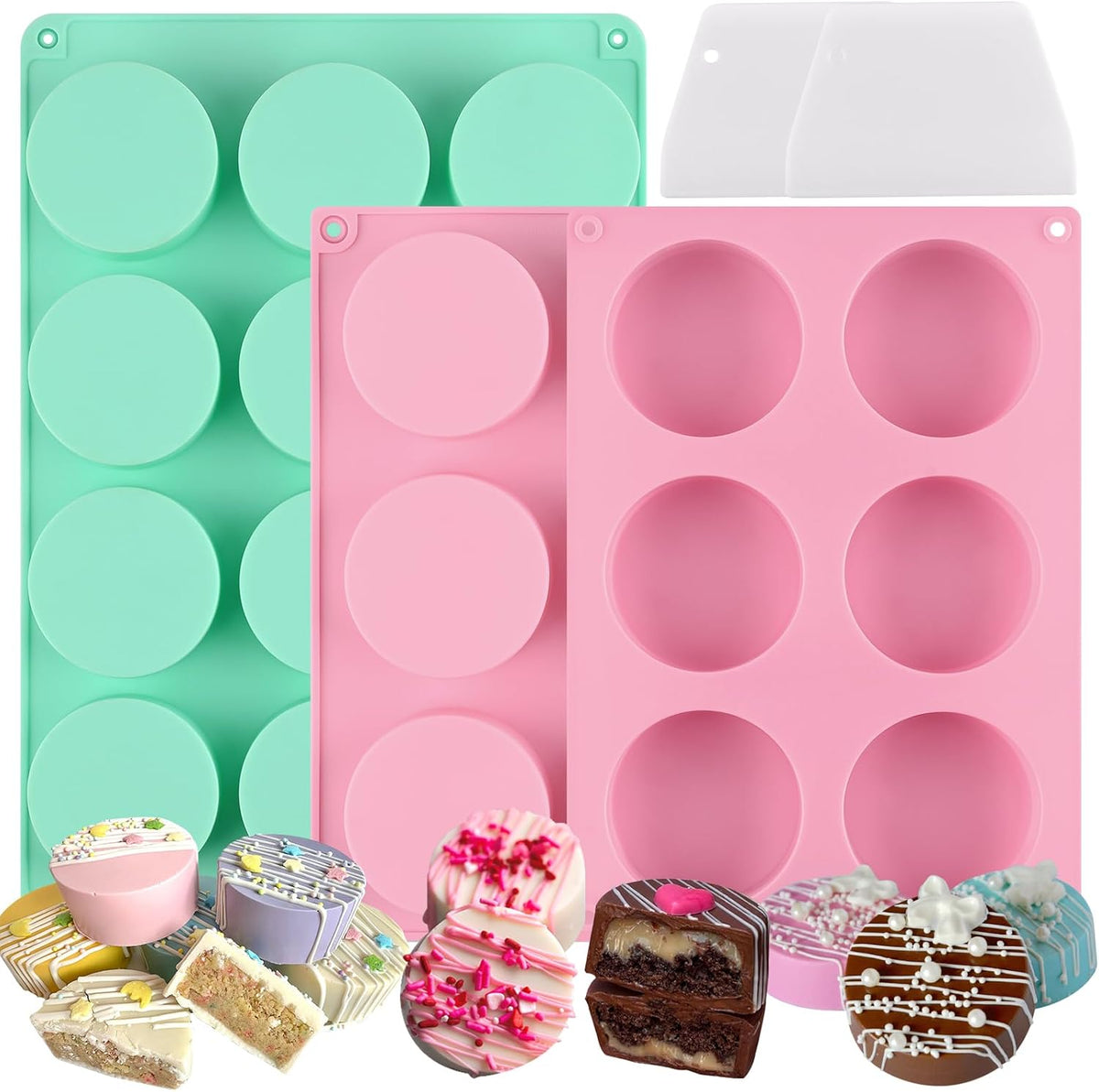 HUAKENER Cake Puck Mold Set 2 Different Sizes