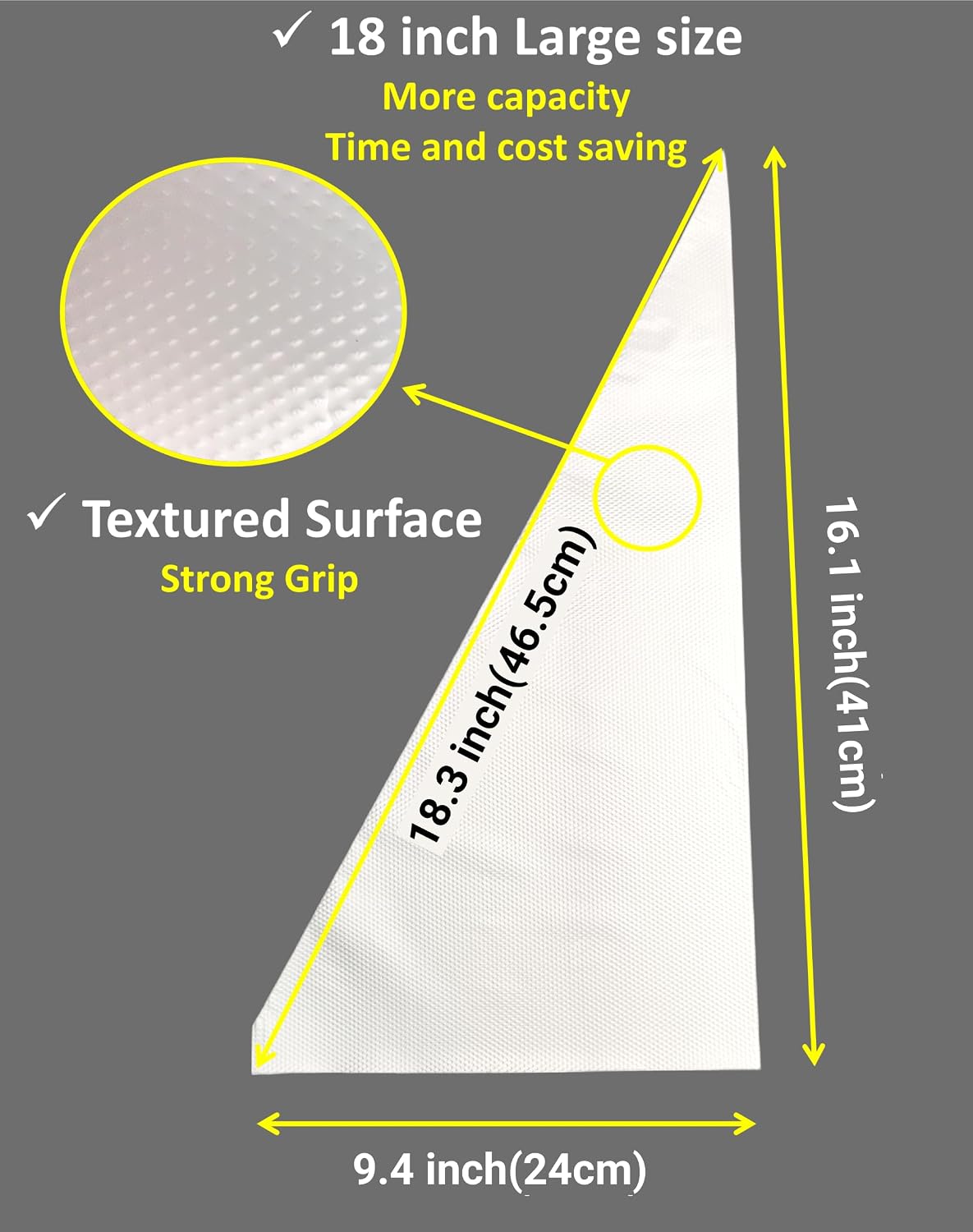 18 Inch Large Piping Bags Disposable Pastry Bags 100 Pack Thick Plastic Anti-Burst Icing Piping Bags For Frosting Decorating Cake Cupcake Cookie (18 Inch-100 Pack)