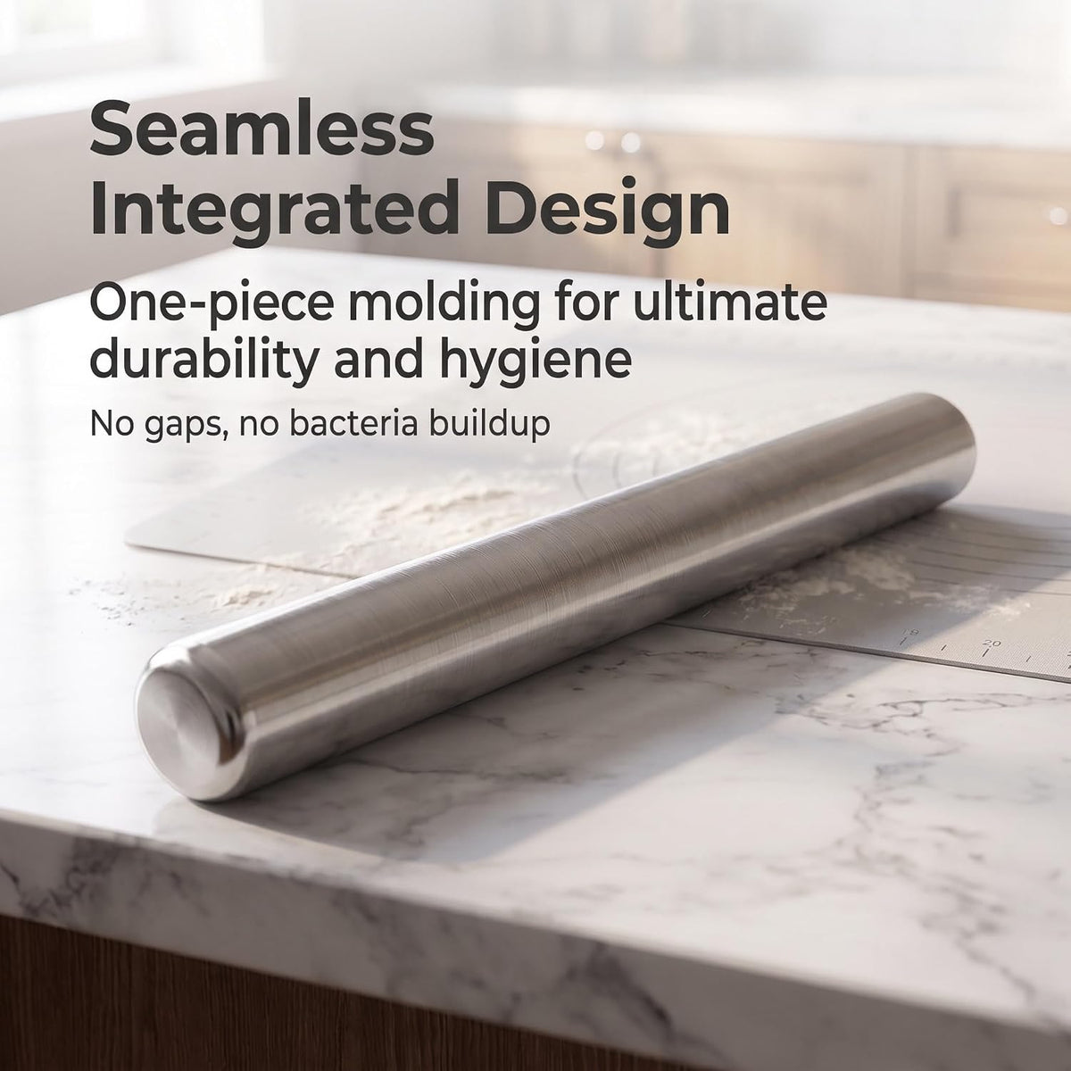 Rolling Pin 15.7" & 11.8" Set of 2, Integrated Made of Stainless Steel