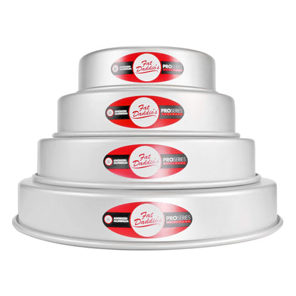 Fat Daddio's PRD-83SET Anodized Aluminum Round Cake Pans, 2 Piece Set, 8 x 3 Inch