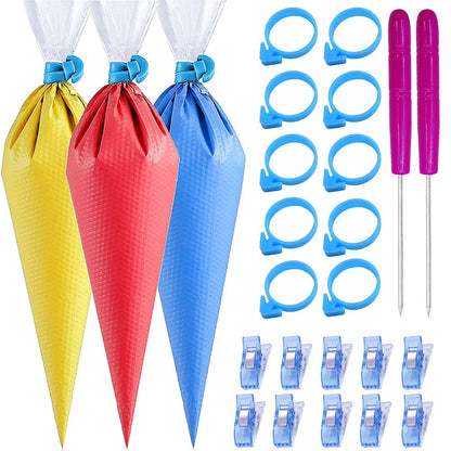 100 Pieces Piping Bags Disposable -14 inch Tipless Piping Bags | Pastry Bags | Icing Bags | Frosting Bags for Cake Cookies Baking Decorating (100, 14inch)