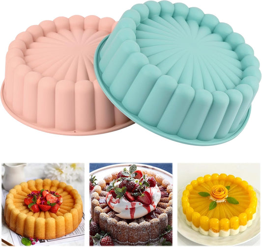 HUAKENER 2 Pcs Charlotte Cake Pan, 8 Inch Round Cake Pan