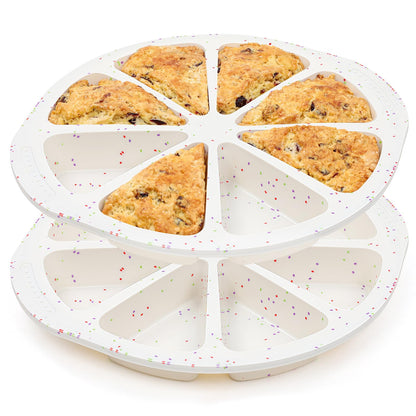 Vinino Silicone Scone Pan with Reinforce Frame, 8-Cavity Triangle Cake Mold
