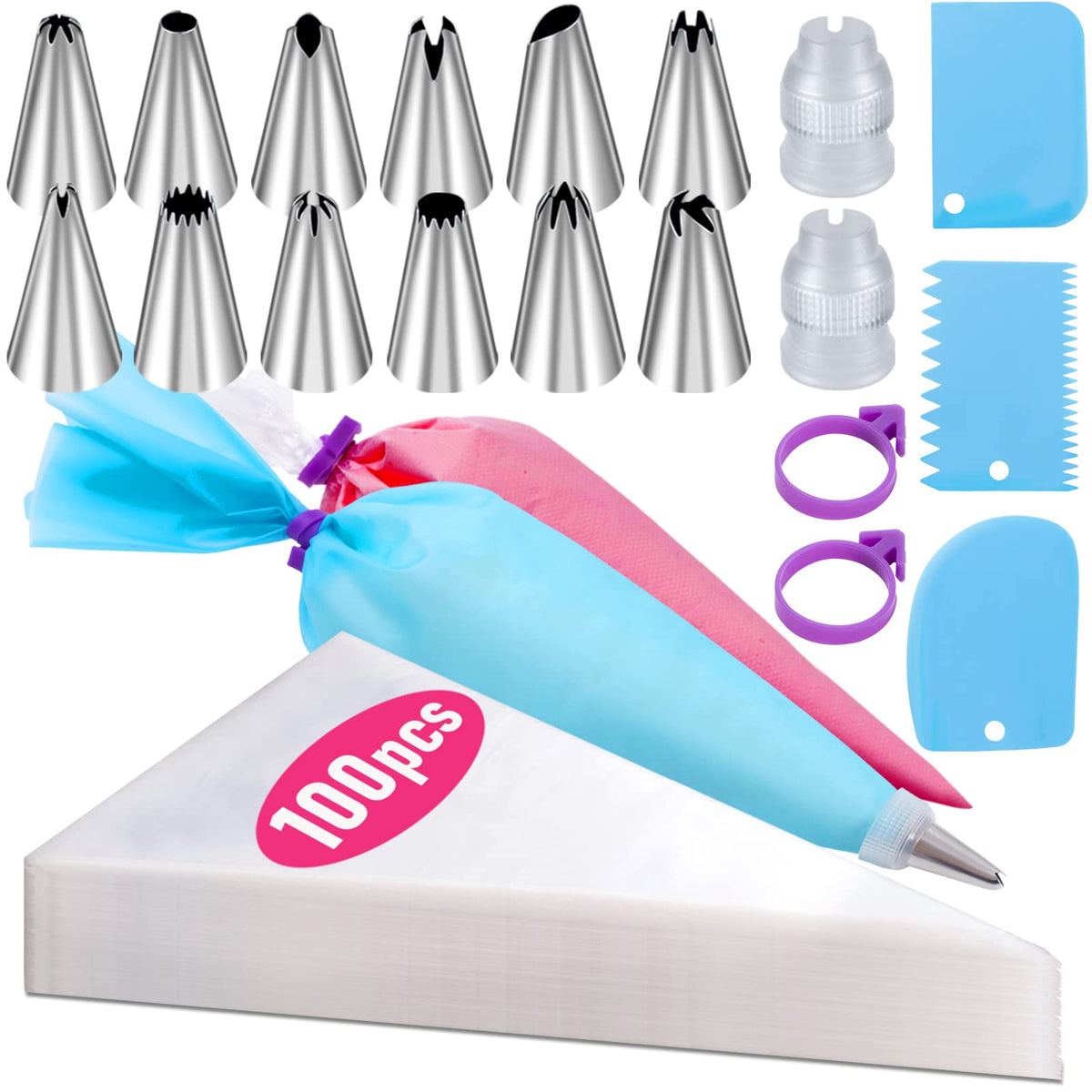 16 Inch Piping Bags Disposable, 100Pcs Large Pastry Bags