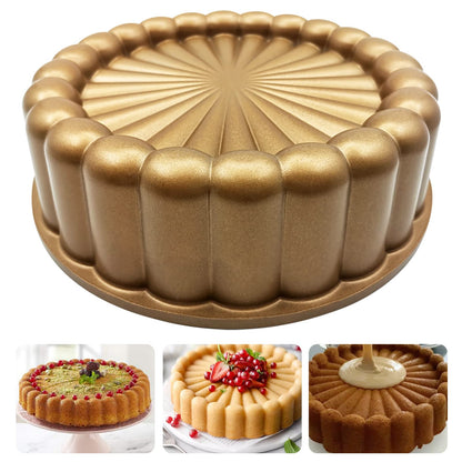 Charlotte Cake Mold, 8 Inch Cake Pan Aluminium Kitchen Accessories Decoration Christmas Wedding Valentine’s 3D Charlotte Cake Pan (Swirl Shape)