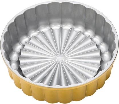 Goaste 9.5 Inch Charlotte Cake Pan, Reusable Fluted Mold, Nonstick Aluminium With Flower Shape for Cheese, Chocolate, Strawberry Shortcake, Brownie Tart Pie