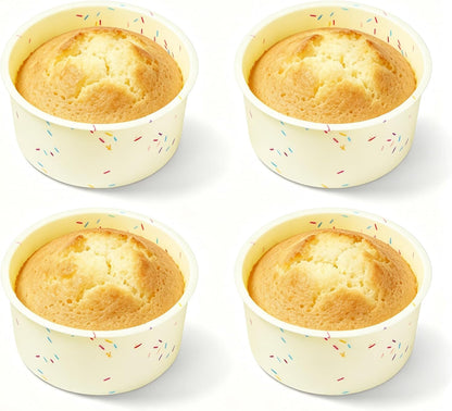 4.75 Inch Round Cake Pan, 4 Pcs Silicone Cake Pans for Baking, Nonstick Baking Mold BPA Free Dishwasher Safe, Great for Layer Cake, Cheese Cake, Chocolate Cake