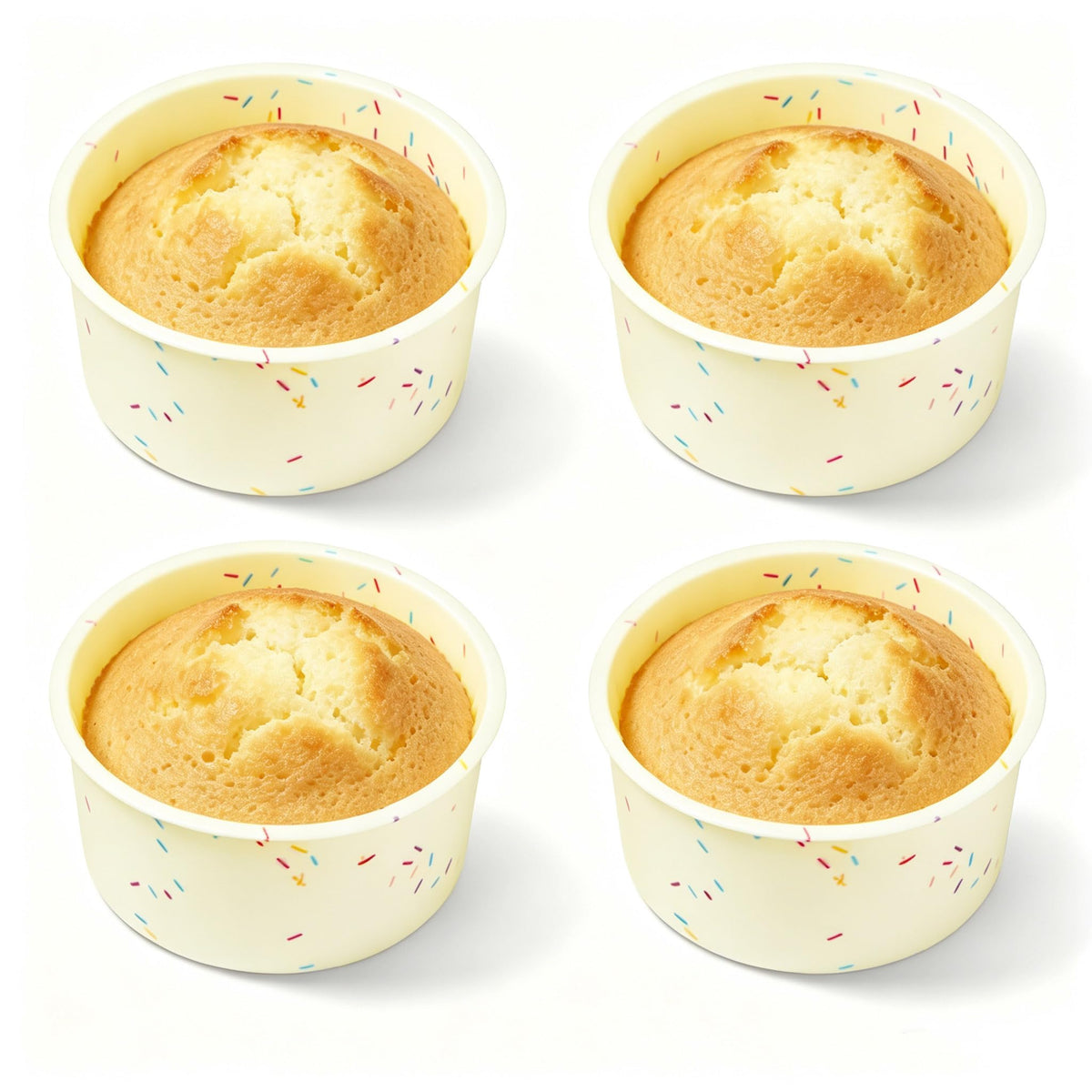 4.75 Inch Round Cake Pan, 4 Pcs Silicone Cake Pans for Baking, Nonstick Baking Mold BPA Free Dishwasher Safe, Great for Layer Cake, Cheese Cake, Chocolate Cake