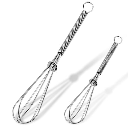 Anaeat Silicone Whisk, Thick Stainless Steel Wire Inner - Heat Resistant Kitchen Whisks for Non-Stick Cookware, Balloon Egg Beater for Whisking, Blending, Beating, Frothing & Stirring (Red)