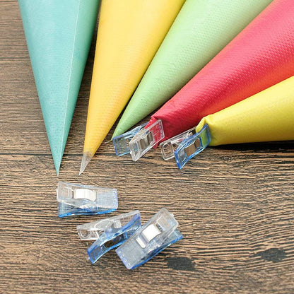 Weetiee Tipless Piping Bags - 100pcs 12-Inch Disposable Piping Pastry Bag for Royal Icing/Cookies Decorating - Best Frosting Icing Bags Cookie/Cake Decorating Tools - Bonus 2 Clips &1 Scriber Needle