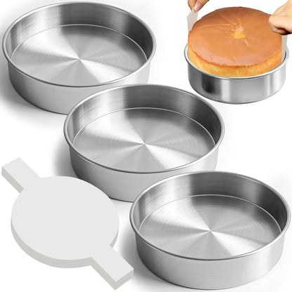 6 Inch Cake Pans Set of 3 with 100 Pieces Parchment Paper