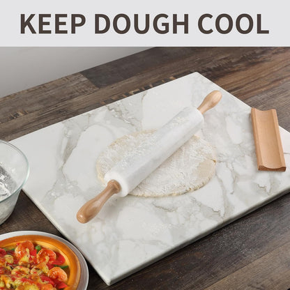 Koville Marble Rolling Pin, Non-Stick African Stone Polished Dough Roller, Pasta, Dumpling, Ravioli, Fondant, Pie Crust, Kitchen Baking Pastry Tools