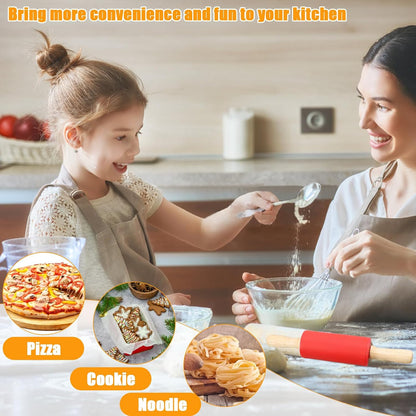 10Pcs 9 Inch Mini Silicone Rolling Pin, Small Kids Rolling Pins for Baking