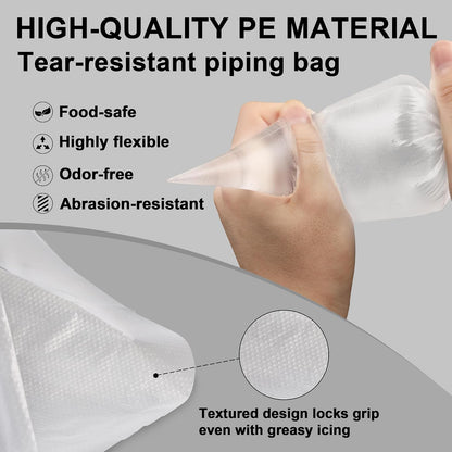 TOPULORS Disposable Piping Bags, 12"H 14" Full Size, 100PCS Pastry Bags