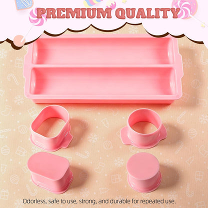 Cakesicle Cutter and Cake Pop Mold with Tray,Stand,Stick,Bag and Tie-Pink