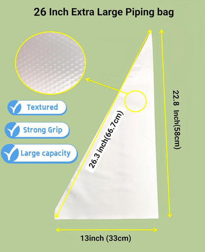 26 Inch Extra Large Piping Bags,100 Pack Disposable Pastry bag