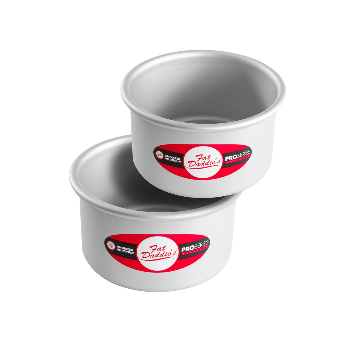 Fat Daddio's PRD-83SET Anodized Aluminum Round Cake Pans, 2 Piece Set, 8 x 3 Inch
