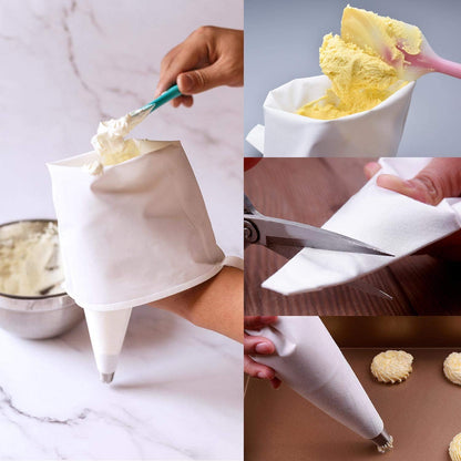 3 Pack Piping Bags Reusable Canvas Pastry Bags 14/16/18 Inch