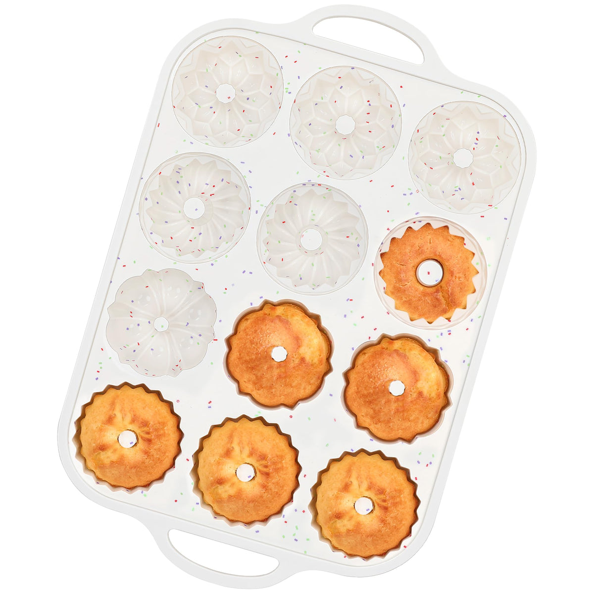 9.5 Inch Silicone Fluted Tube Cake Pan with Stainless Steel Frame